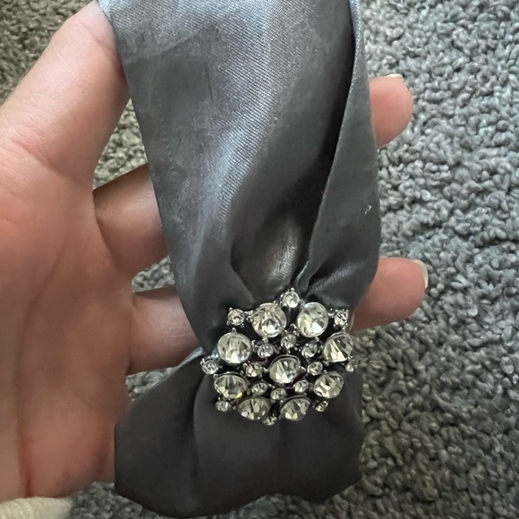 Silver Satin Headband - Picture 3 of 6